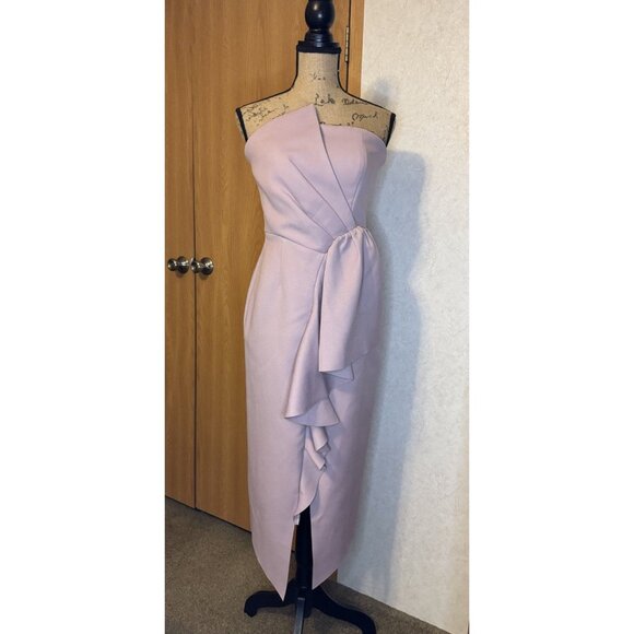 ELLIAT Reception Ruffle Midi Dress Lilac Pink Structured Formal Party S/M READ - Picture 2 of 12